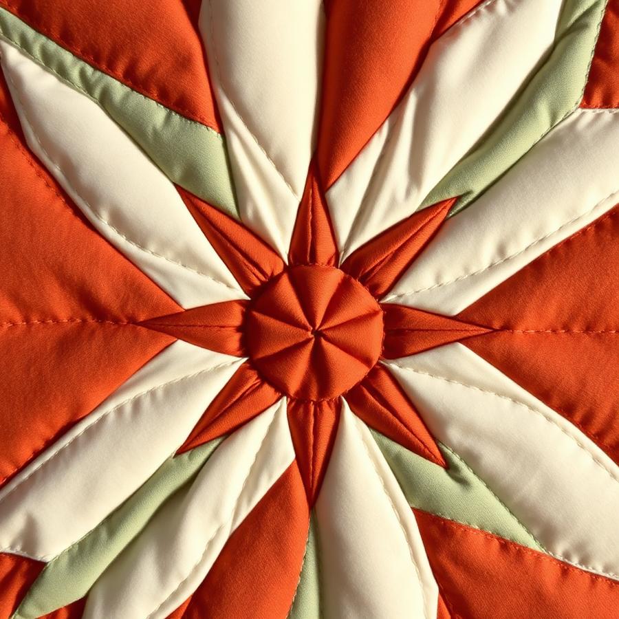 A star block quilt detail